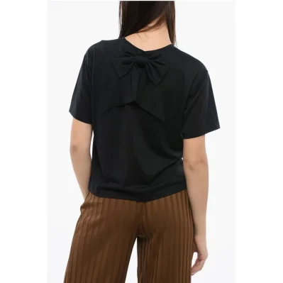 Cropped COUTURE T-shirt With Bow Detail