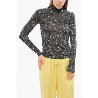 Logoed Turtleneck Top