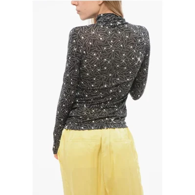 Logoed Turtleneck Top