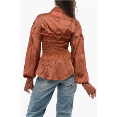 Satin EVENING GATHERINGS Blouse With Ruffles