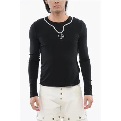Pinted NECKLACE Long Sleeved T-shirt