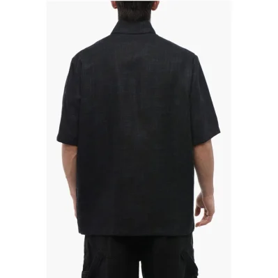 Short-sleeved 90SLOGO Linen Shirt