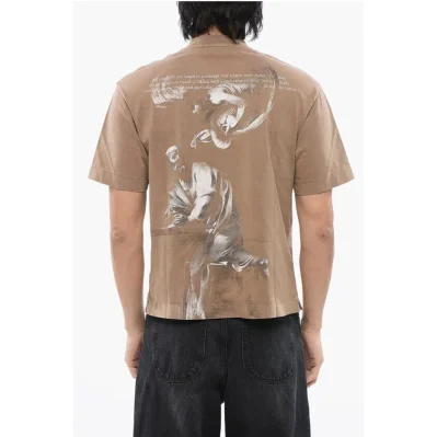 Solid Color Cotton S.MATTHEW Crew-neck T-shirt