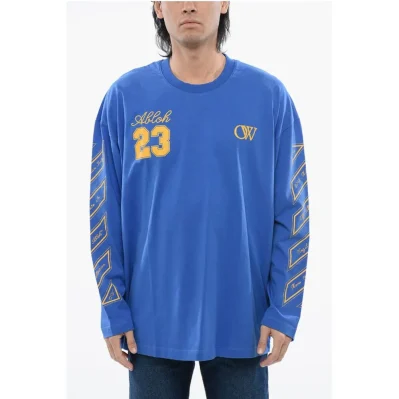 OW 23 WIDE L/S TEE NAUTICAL BLUE GOLD F