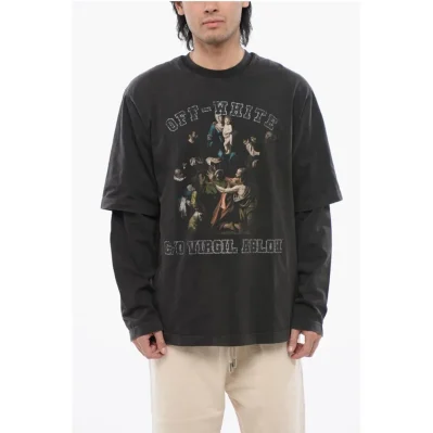 Long Sleeved Layered MARY Printed T-shirt