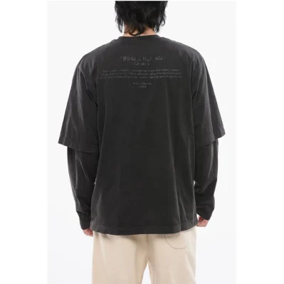 Long Sleeved Layered MARY Printed T-shirt