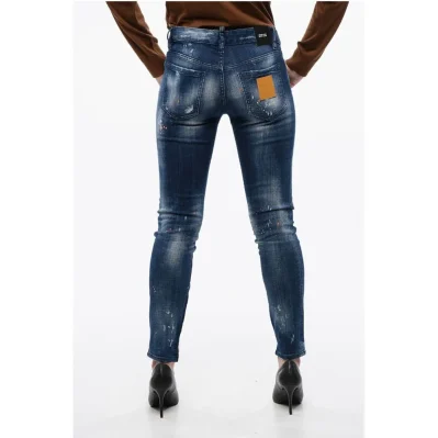 Vintage Effect Skinny Fit Jeans with Ankle Zip