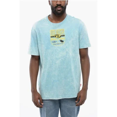 RED TAG Acid Wash Effect T-JUST-N17 Crew-neck T-shirt with E