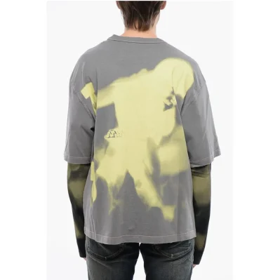 RED TAG Acid Wash Effect T-WESHER-N3 Crew-neck T-shirt