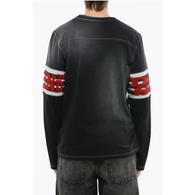 RED TAG Long Sleeves T-JU-LS Crew-neck T-shirt with Velvet D
