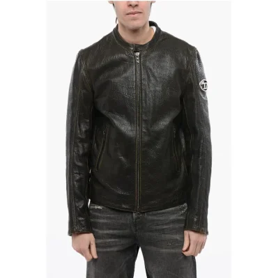 RED TAG Leather L-COBBE Jacket with Cut-Out Detail on Sleeve