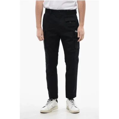 Solid Color P-COR-CL Cargo Pants with Oval-D Logo