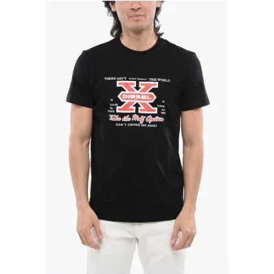 Front Printed T-DIEGOR-K48 Crew-neck T-Shirt