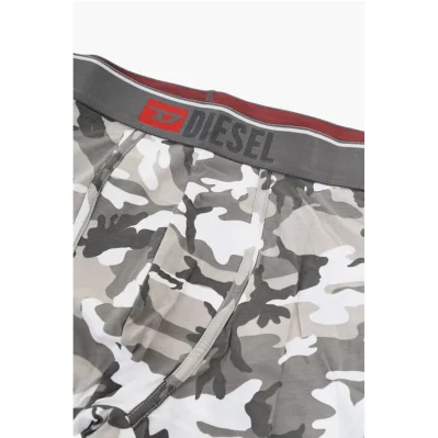 Set of 2 Stretch Cotton Boxer Shorts with Camouflage Pattern