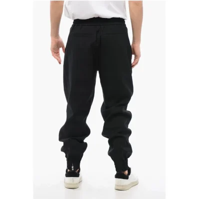 Wool Cuffed Pants with Elastic Waistband