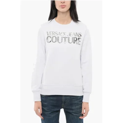 JEANS COUTURE Crew Neck MIRROR Sweatshirt with Lamè Logo