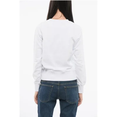 JEANS COUTURE Crew Neck MIRROR Sweatshirt with Lamè Logo