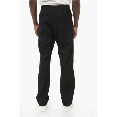 EMPORIO Single-pleated Virgin Wool Pants with Elastic Waistb
