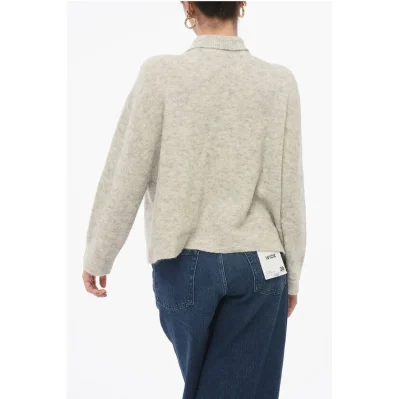 EMPORIO Turtleneck Wool Blend Cardigan
