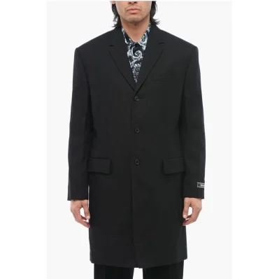 Twill Virgin Wool Slim Fit Coat