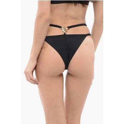 Strappy Bikini Bottom with Medusa Logo