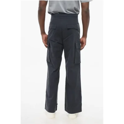 Single-pleated Cotton Blend Cargo Pants