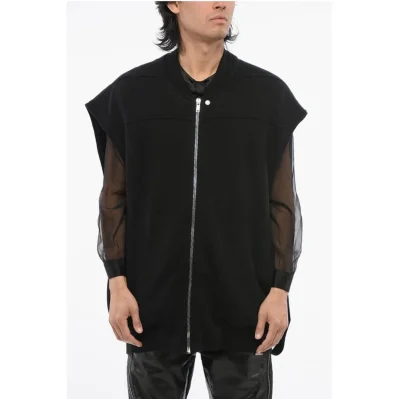 DRKSHDW Zip-up Jersey Vest with Oversized Design