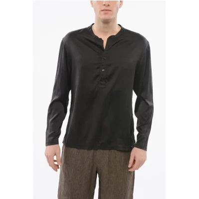 Long Sleeved Pajama Top With Buttons
