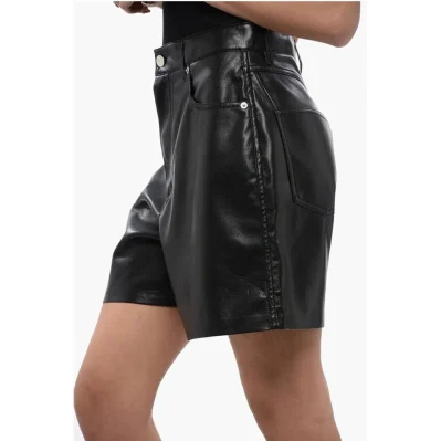 High Waisted Faux Leather ZOSHA Shorts
