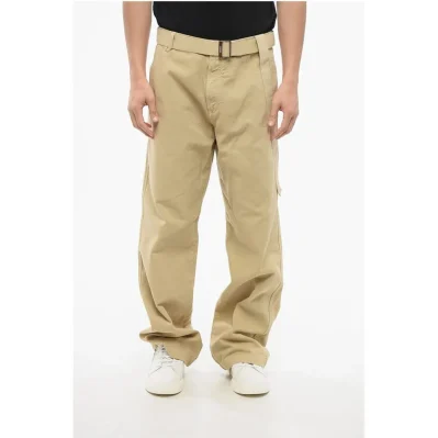 Cotton Straight Fit Chinos Pants with Belt