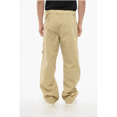 Cotton Straight Fit Chinos Pants with Belt