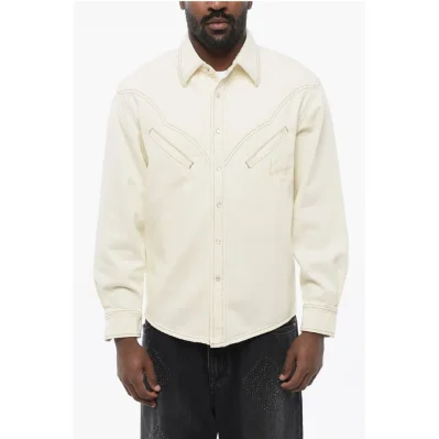 Denim WESTERN Shirt with Embroidered Logo
