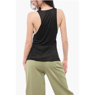 Silk Tank Top with V-neckline