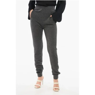 Pure Cashmere Leggings with Elastic Waistband