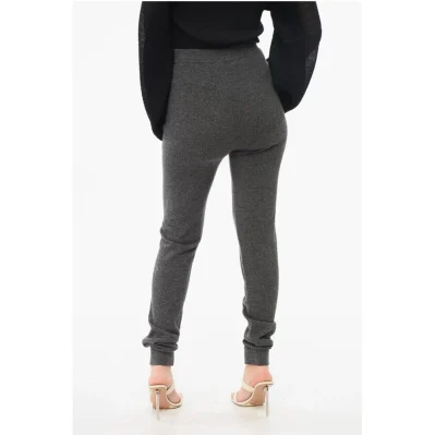 Pure Cashmere Leggings with Elastic Waistband