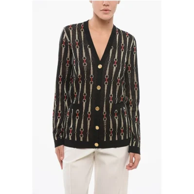 Morset Motif Lurex Cardigan