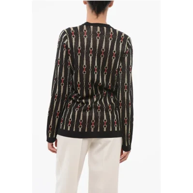 Morset Motif Lurex Cardigan