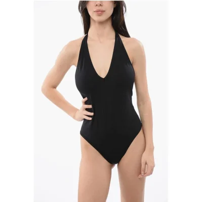 One-piece Swimsuit with Lace-up Detail