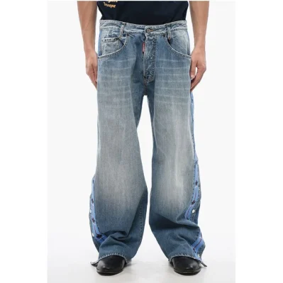 Straight Fit BIG Jeans With Logoed Bands And Side Buttons 27