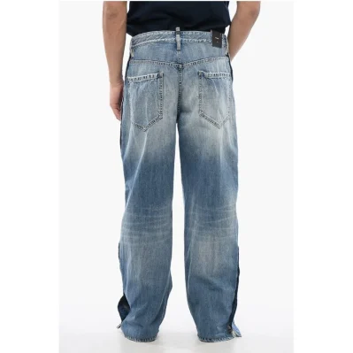 Straight Fit BIG Jeans With Logoed Bands And Side Buttons 27