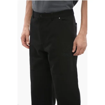 Cotton Pants with Embroidered Logo