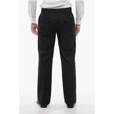 Pinstriped Wool Blend 23 Slim Fit Pants