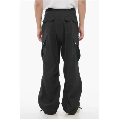 Cotton Cargo Pants with Logo Buttons