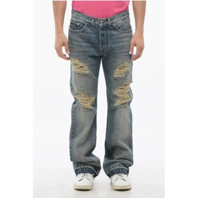 Frayed Hem Distressed Jeans 23cm