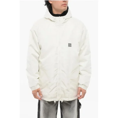 Zip-up Padded Parka Jacket with Embroidered Logo