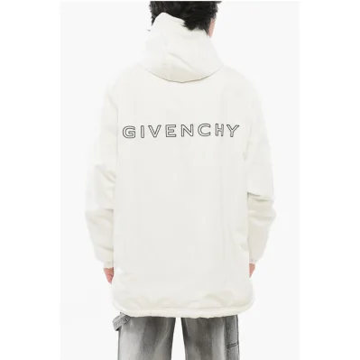 Zip-up Padded Parka Jacket with Embroidered Logo