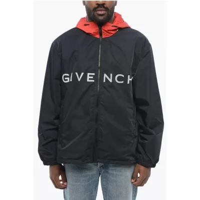 Nylon STARS Windbreaker with Printed Logo