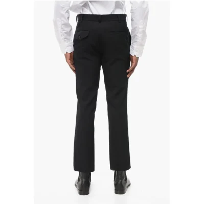 Slim Fit Wool Pants with Belt Loops