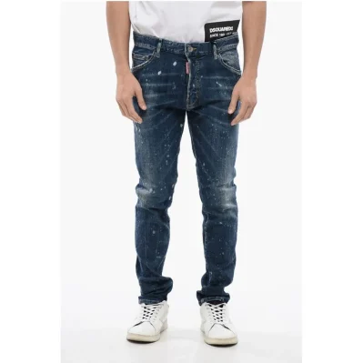 Distressed Cool Guy Denims with Dark Wash