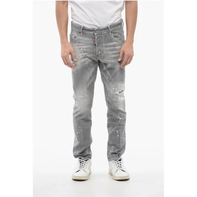 Distressed SKATER Denims with Paint Motif